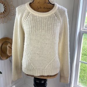 Silvia Novelli Italian Alpaca Wool Cream Sweater Sz L